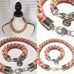 New Handmade Macrame set bracelet+necklace